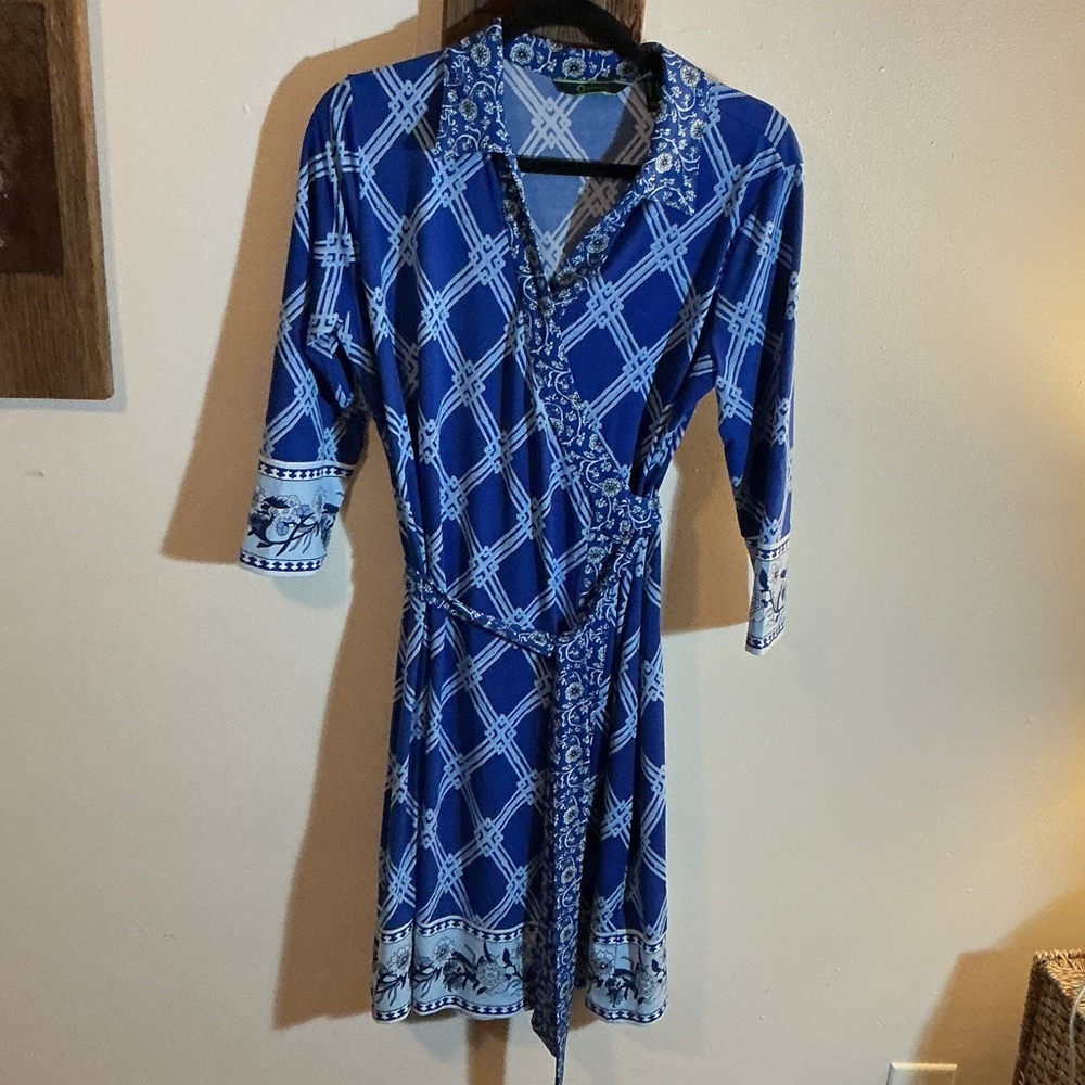 C. Wonder Blue Floral Patterned Dress - Picture 6 of 6